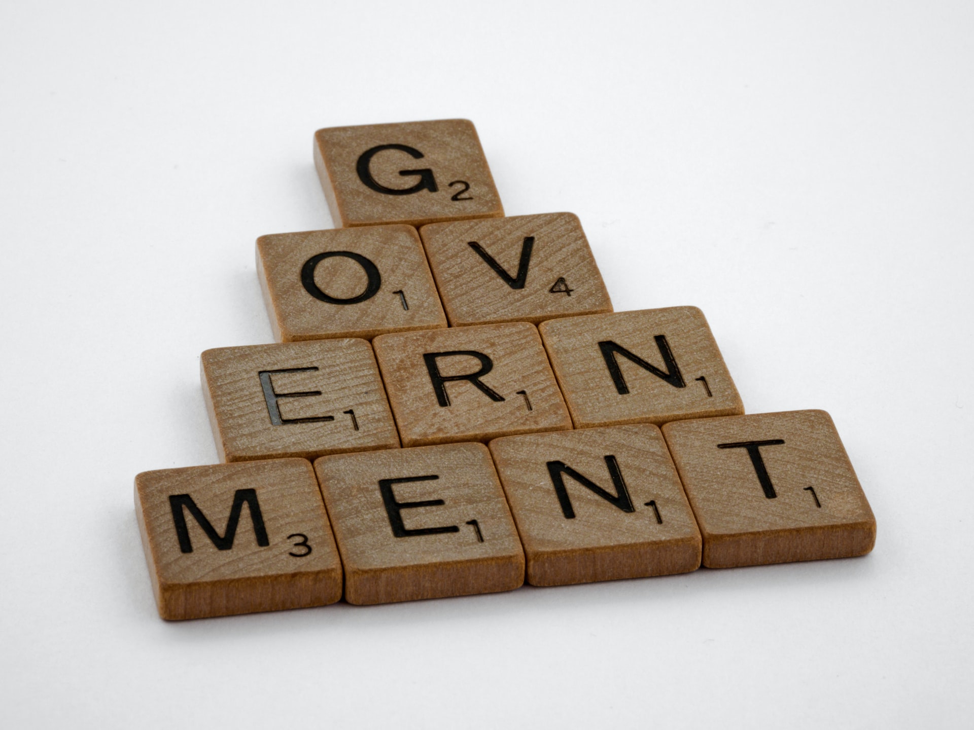 Scrabble pieces forming the word Government