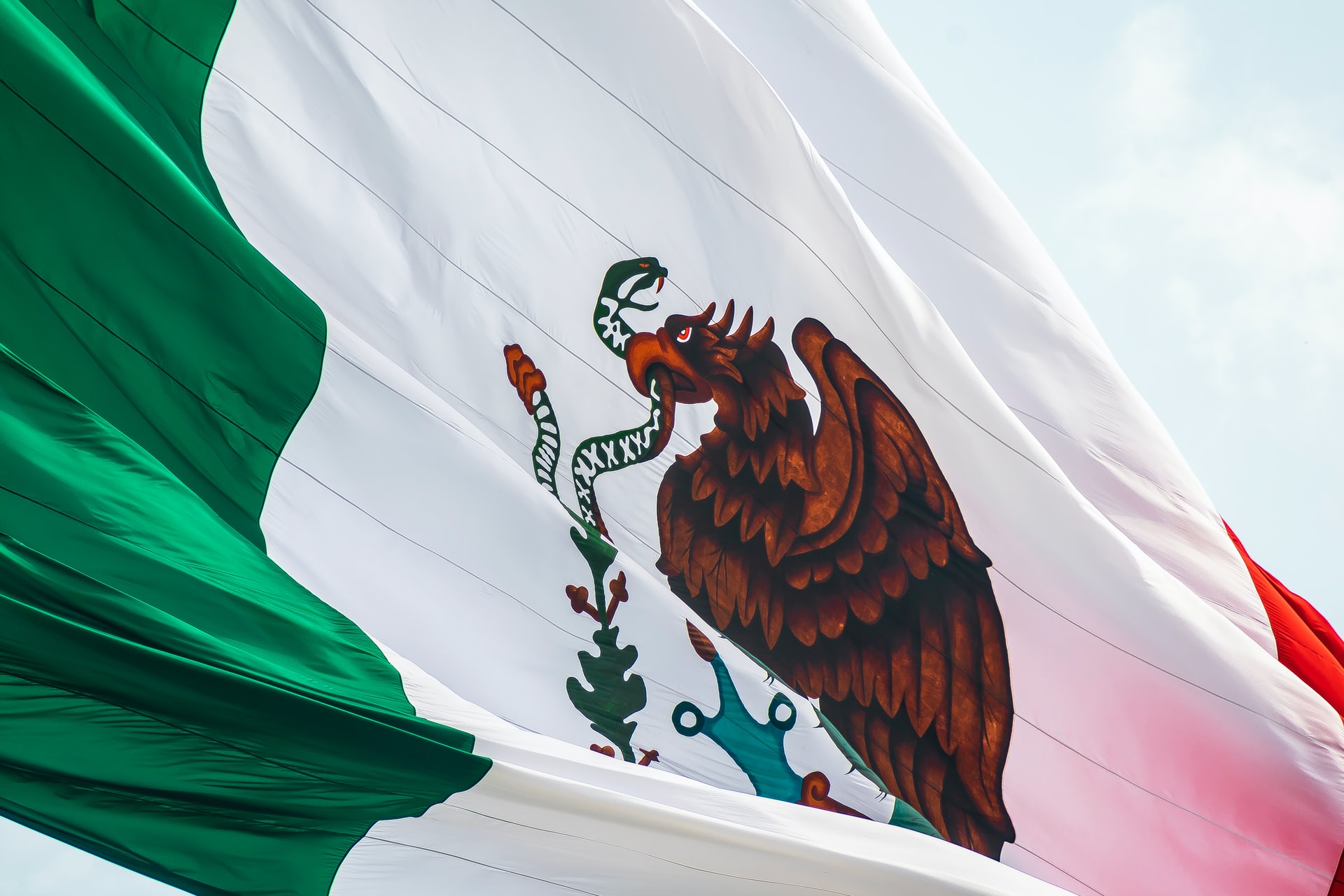 Mexican flag in the wind