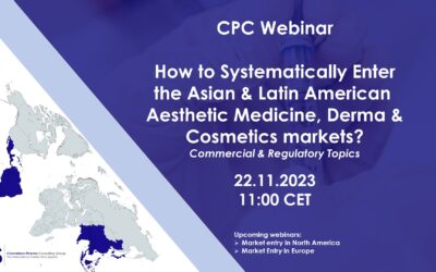 WEBINAR: How to Systematically enter the Asian & Latin American Aesthetic Medicine, Derma & Cosmetics markets?