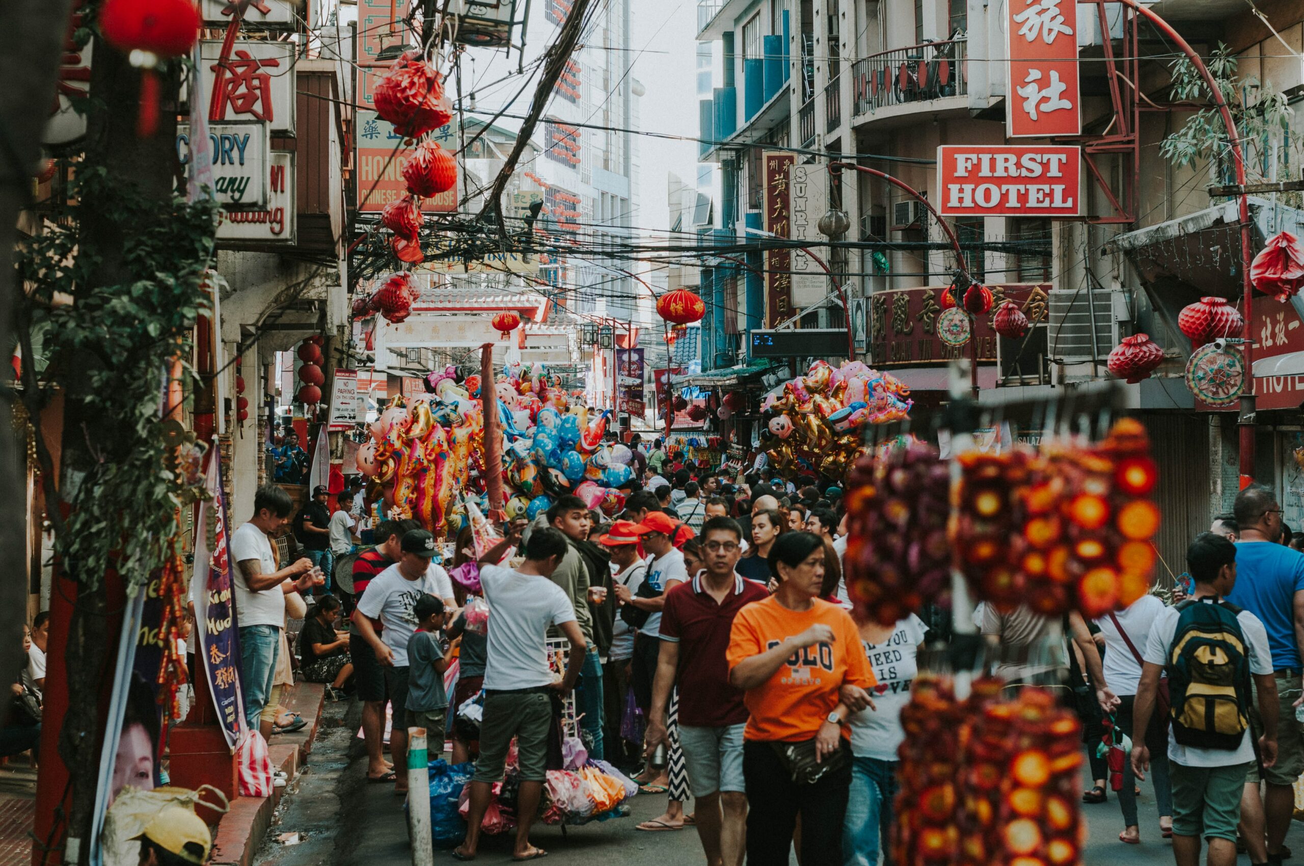 Colorful and busy street in the Philippines