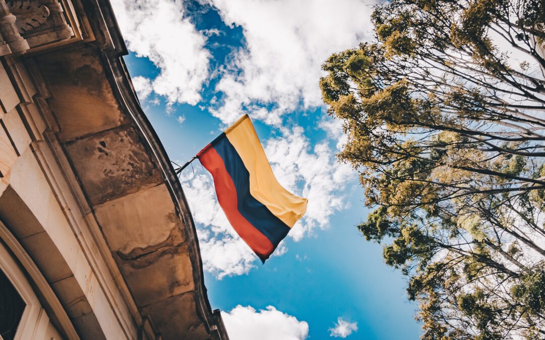 Colombian flag in the sky