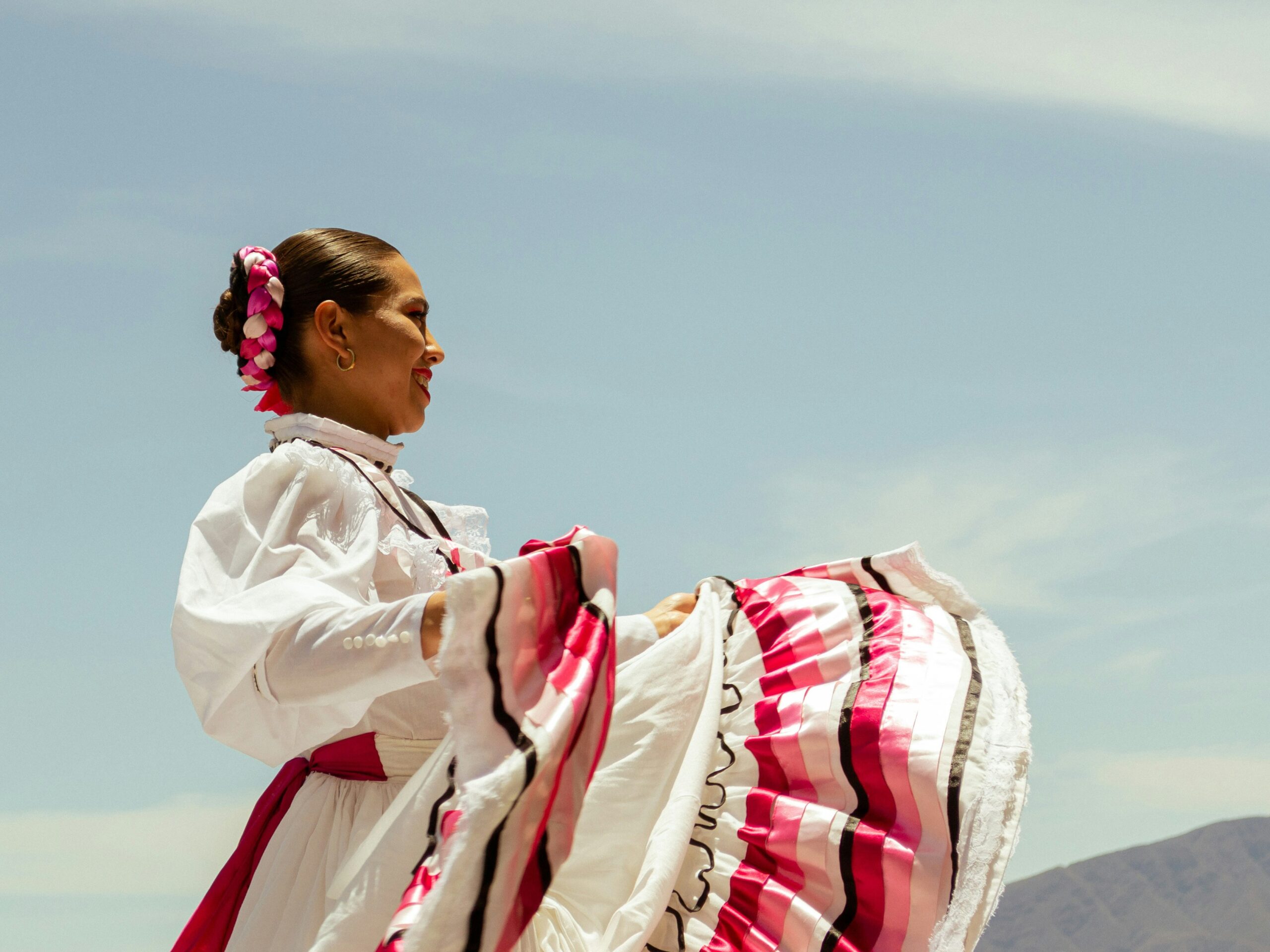 Mexico’s Maternal Healthcare Products: A Growing Opportunity for Consumer Health Companies towards 2040 A female folkloric ballet dancer wearing a white and magenta traditional dress under a clear blue sky at the boardwalk of lake Chapala in Jalisco, Mexico.