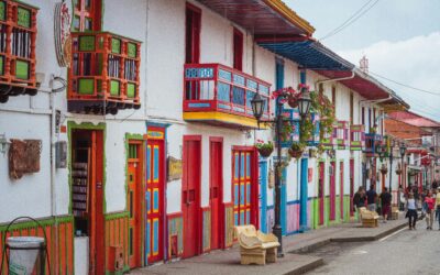 A view of colourful houses in Salento, Colombia