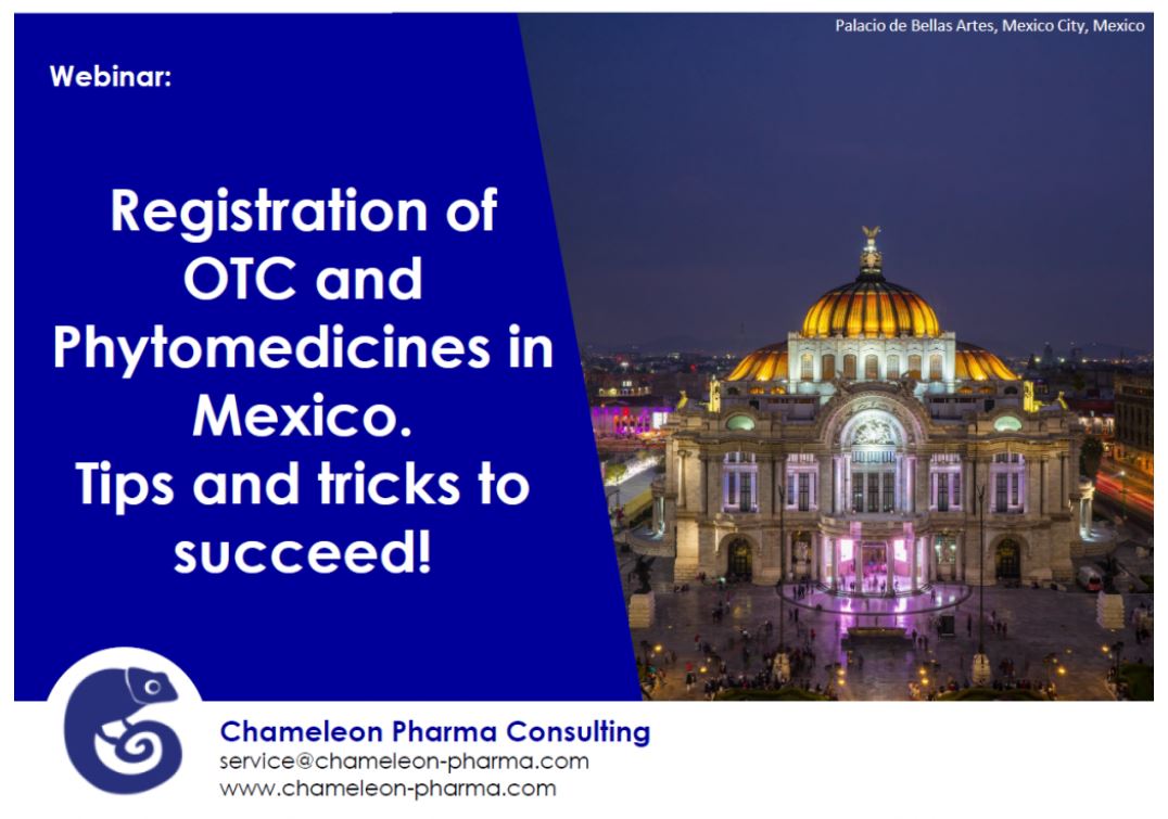 Image of the Palacio de Bellas Artes in Mexico City that says: "Registration of OTC and Phytomedicines in Mexico. Tips and tricks to succeed!"