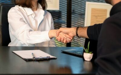 Picture of a Man and a Woman Shaking Hands