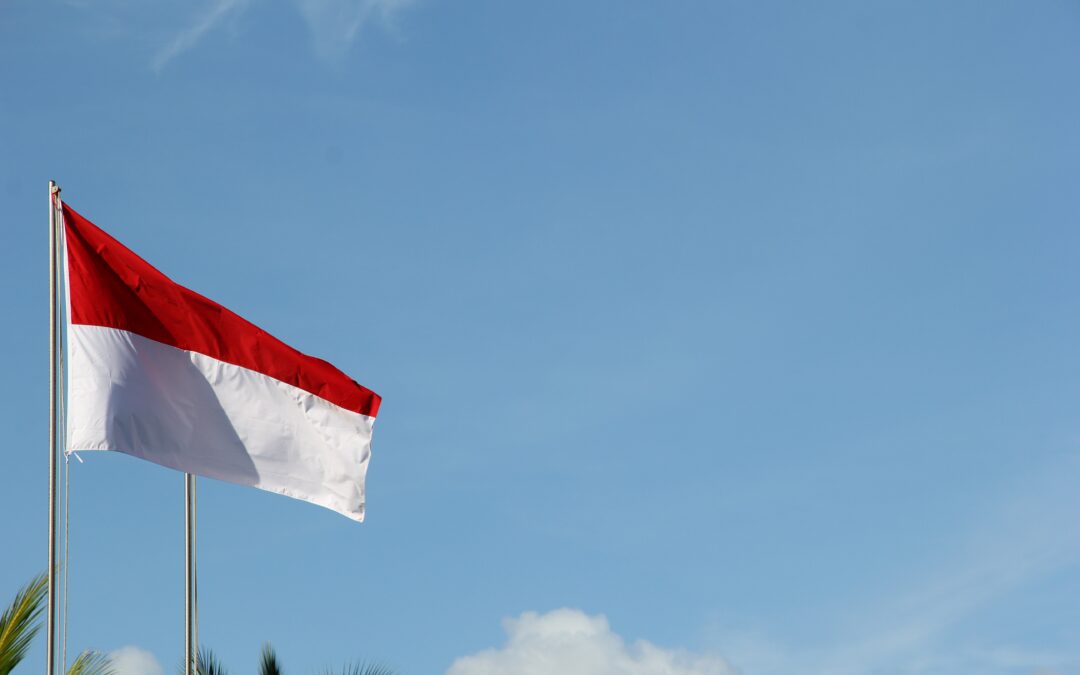 Indonesian flag in the wind