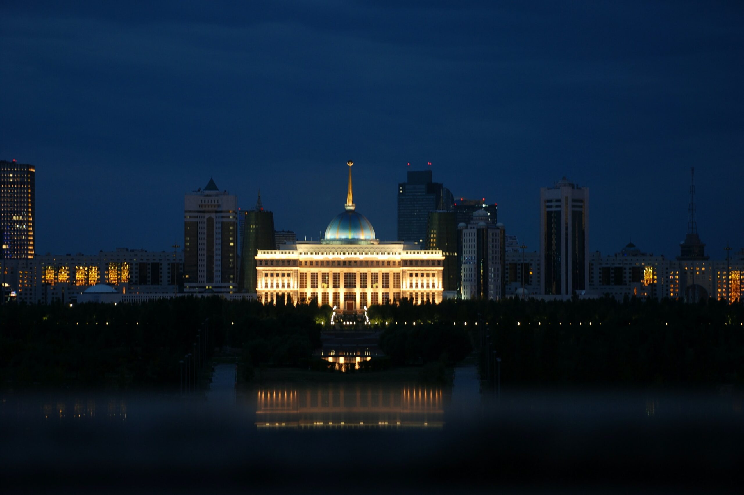 Building during night in Astana